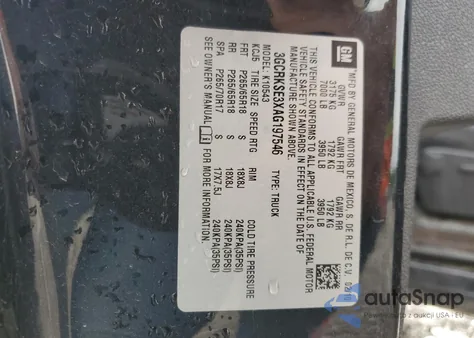 2010 Chevrolet Silverado K1500 Lt из США, поврежденный, VIN 3GCRKSE3XAG197546